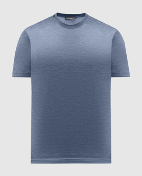Dolce&Gabbana Blue silk T-shirt G8ST1TG7P0F