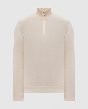 Brunello Cucinelli Ivory cashmere zip-up jumper M2200124