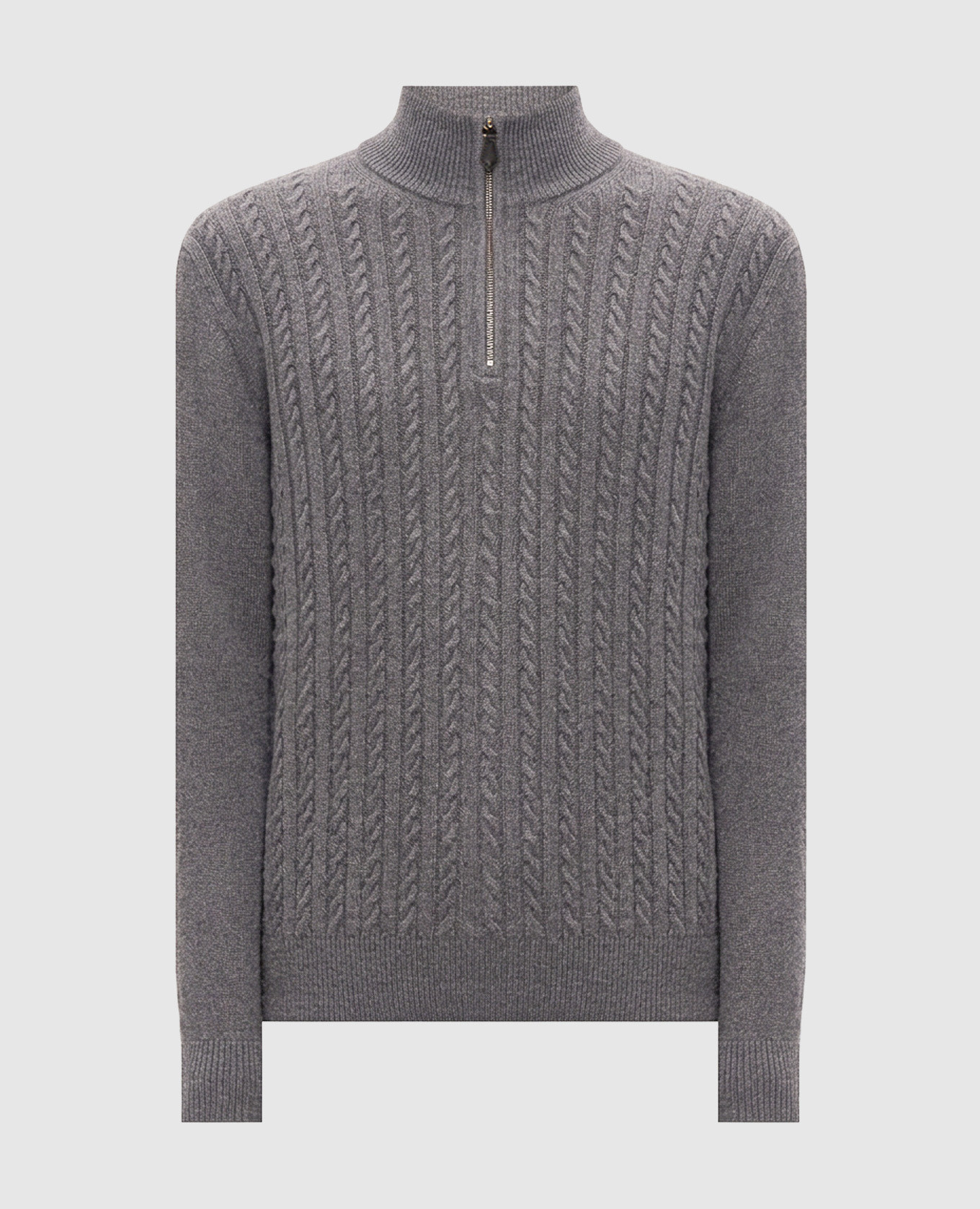 Gray wool and cashmere sweater