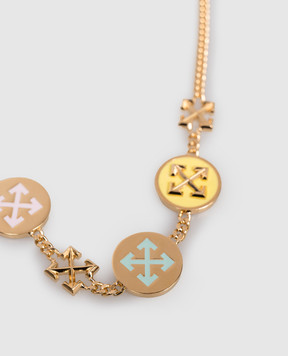 Off-White Gold Button Arrow Chain OWOB149S26MET001