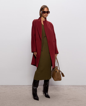 Max Mara MASTRO burgundy double-breasted wool coat MSTMASTRO