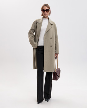 Twinset Green double-breasted coat with wool 262TP2011