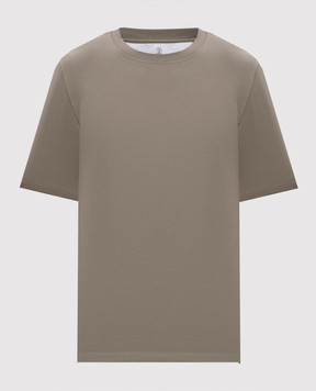 Brunello Cucinelli Khaki straight-cut T-shirt M0B131308