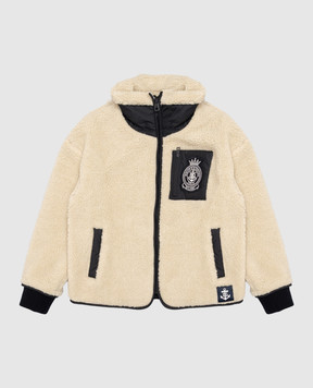 Dolce&Gabbana Children's beige jacket with monogram patch L4JB8MFUP7V814