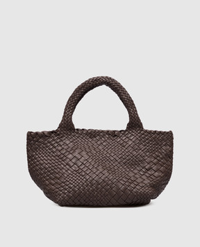 Alma Tonutti Dark brown leather tote bag with weave 5329