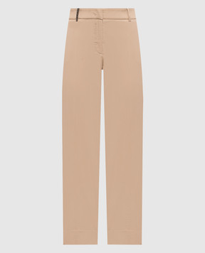 Peserico Beige pants with brand patch P0471801037