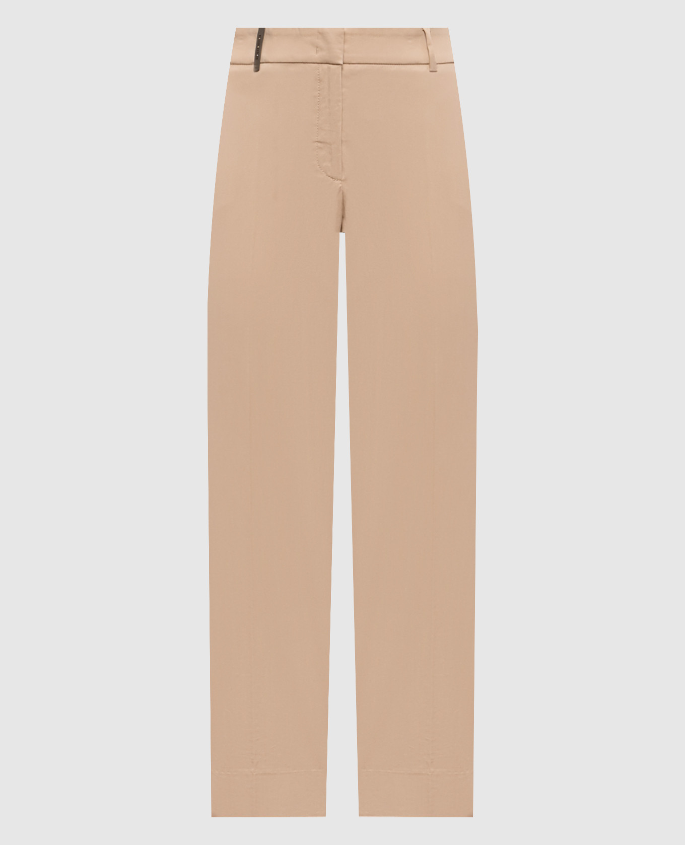 Beige pants with brand patch