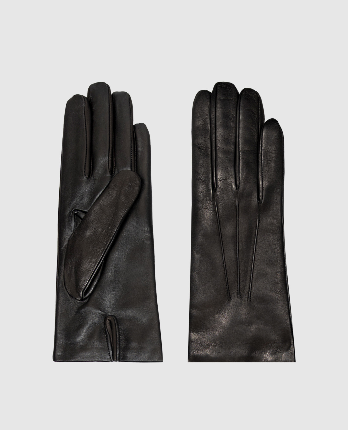 Black leather gloves