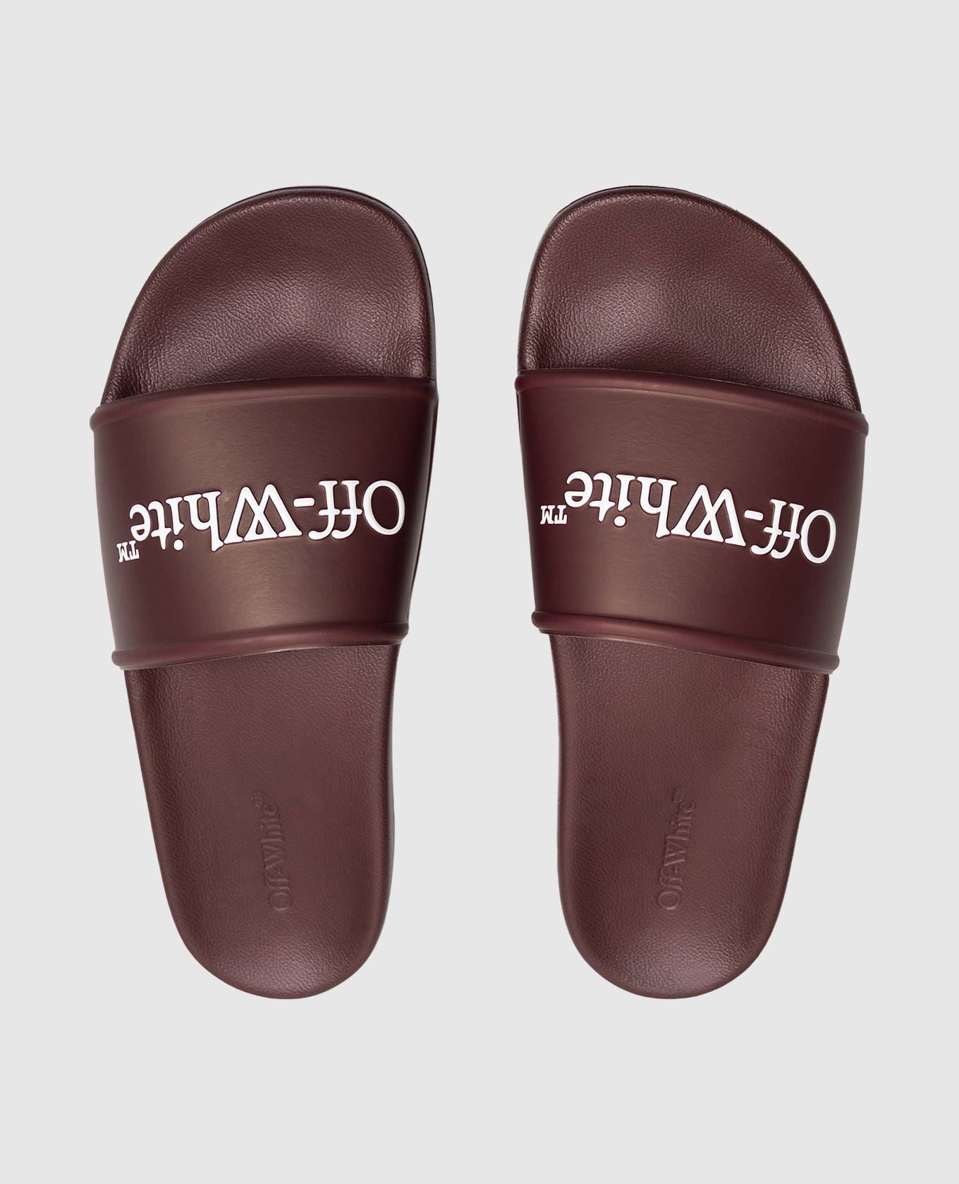 Burgundy sliders with contrasting logo Off-White 4