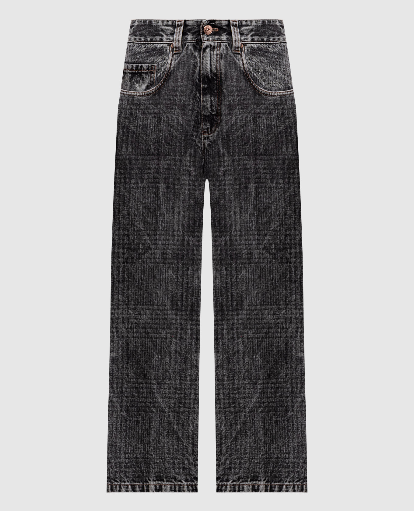 Grey jeans with logo patch
