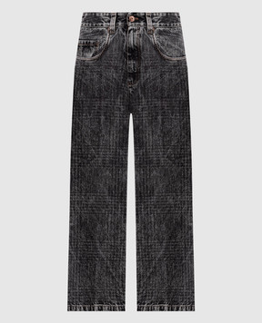 Brunello Cucinelli Grey jeans with logo patch MP95PP4008