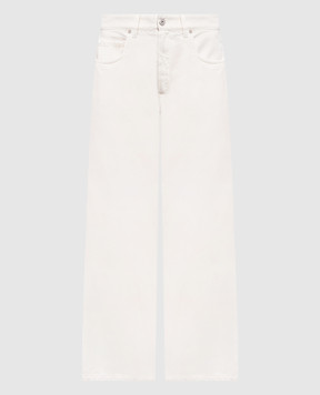 Brunello Cucinelli Ivory jeans with a monil chain M0H81P4075