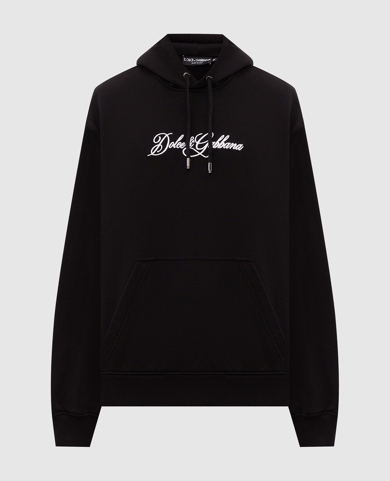 Black hoodie with logo embroidery