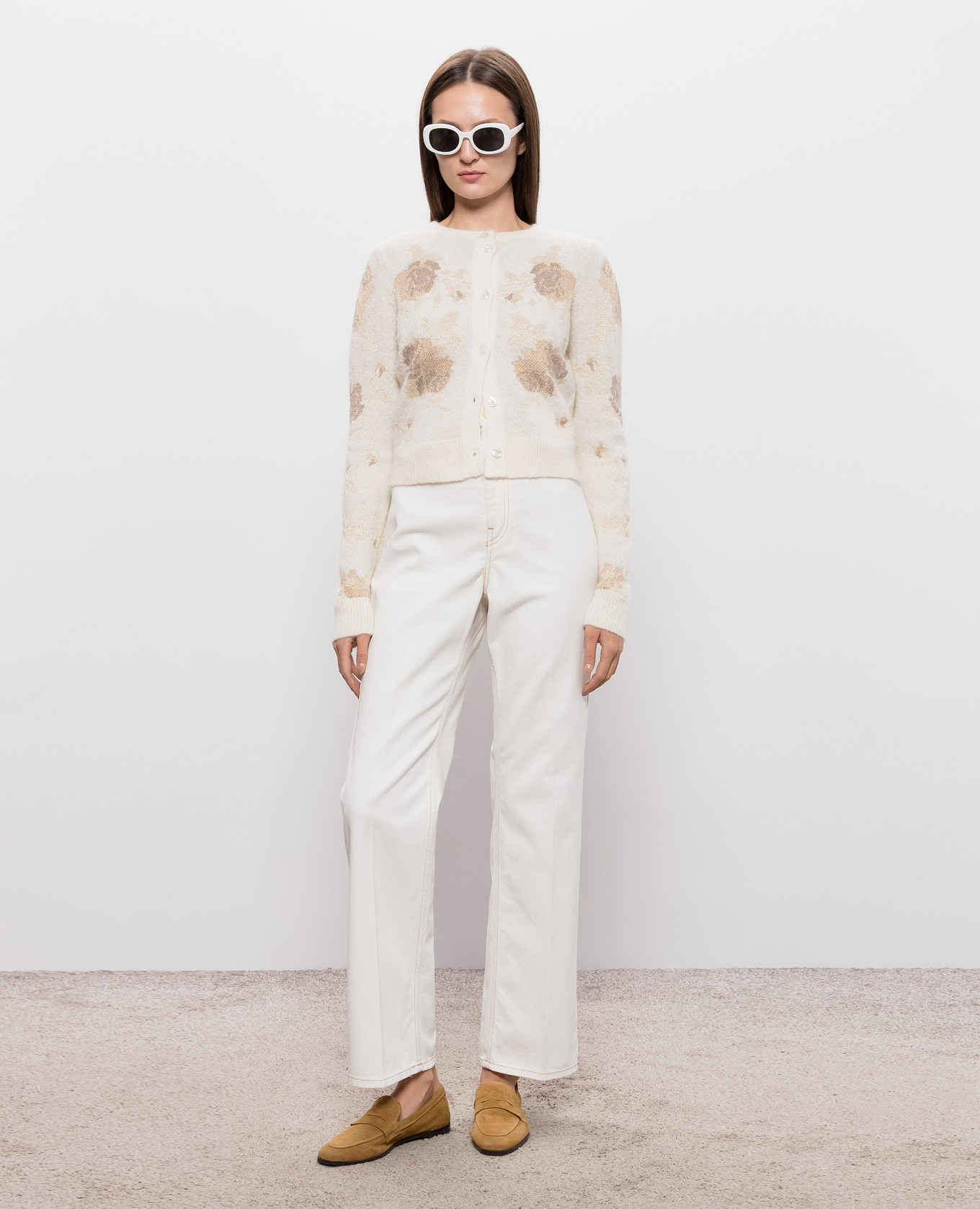 Ivory cardigan with floral pattern Twinset 2