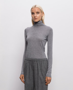 Fabiana Filippi Grey melange cashmere and silk turtleneck MAD216F103N907