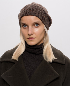 Peserico Brown hat with alpaca wool and silk S36230F03B9202