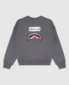 Sprayground Children's gray sweatshirt Shark in Japan SPY1551GGREY