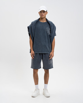Off-White Blue t-shirt with logo print 44MAA027F5J00D