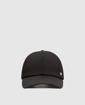 Stefano Ricci Black cap with leather peak MCV61NV15EPL001H