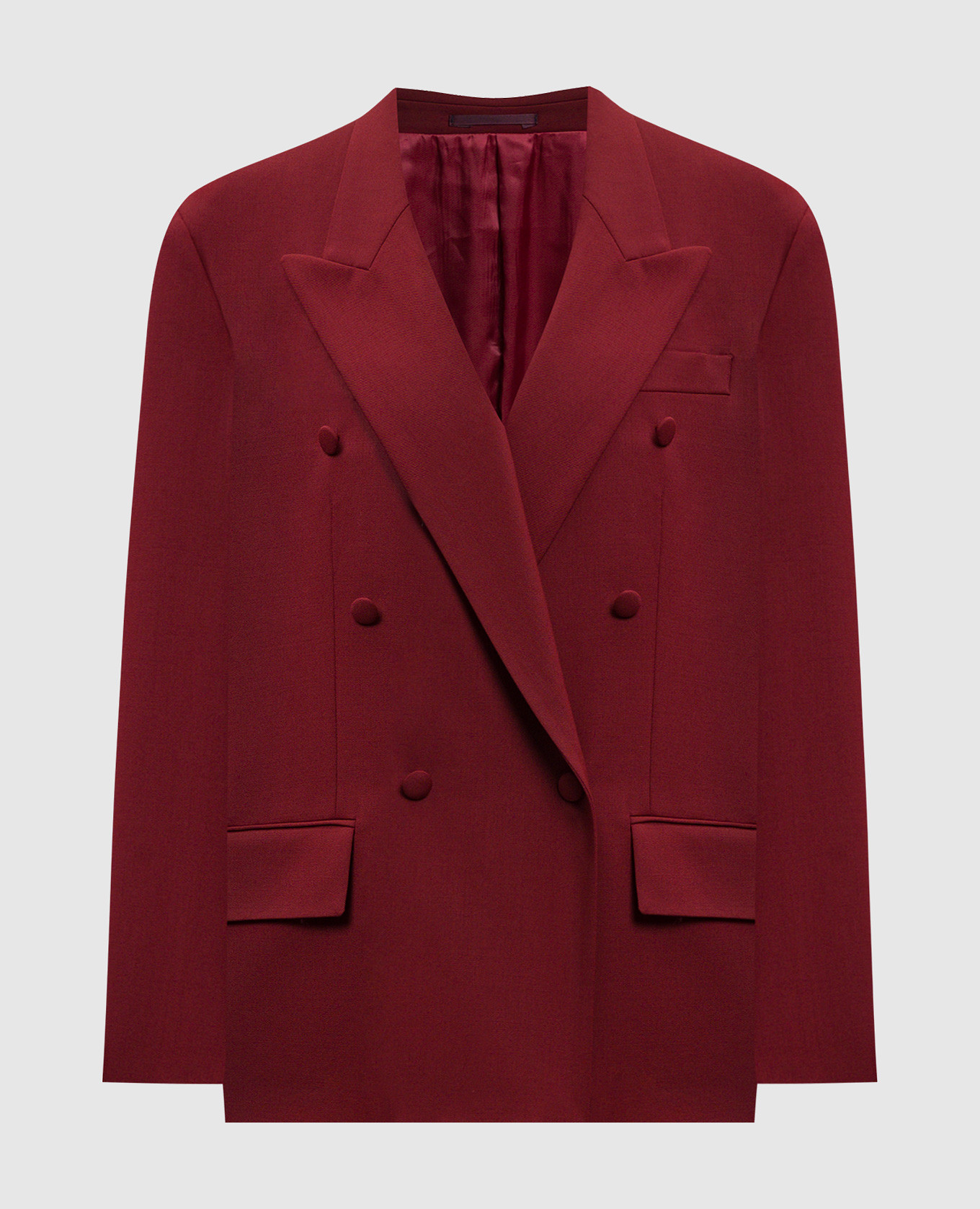 

Burgundy double-breasted wool jacket Jacob Lee