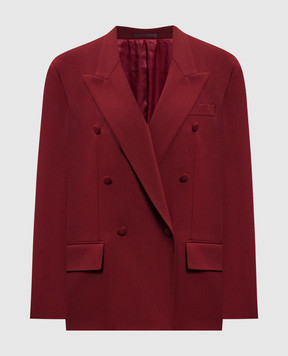 Jacob Lee Burgundy double-breasted wool jacket WWB2060AW25OVERNR