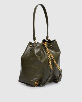 Balmain Pulse Khaki Leather Backpack GN0GE036LMTE