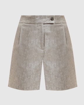 Marco Pescarolo Beige Summer shorts made of silk and cashmere SUMMERD5387