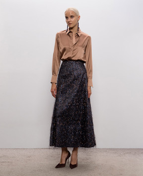 Peserico Brown silk blouse S0697102372