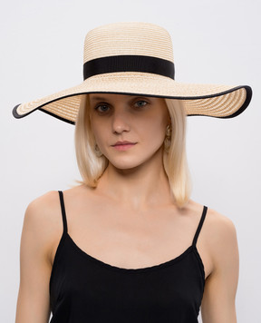 Agnona Beige hat with contrasting trim AK1103YU3061