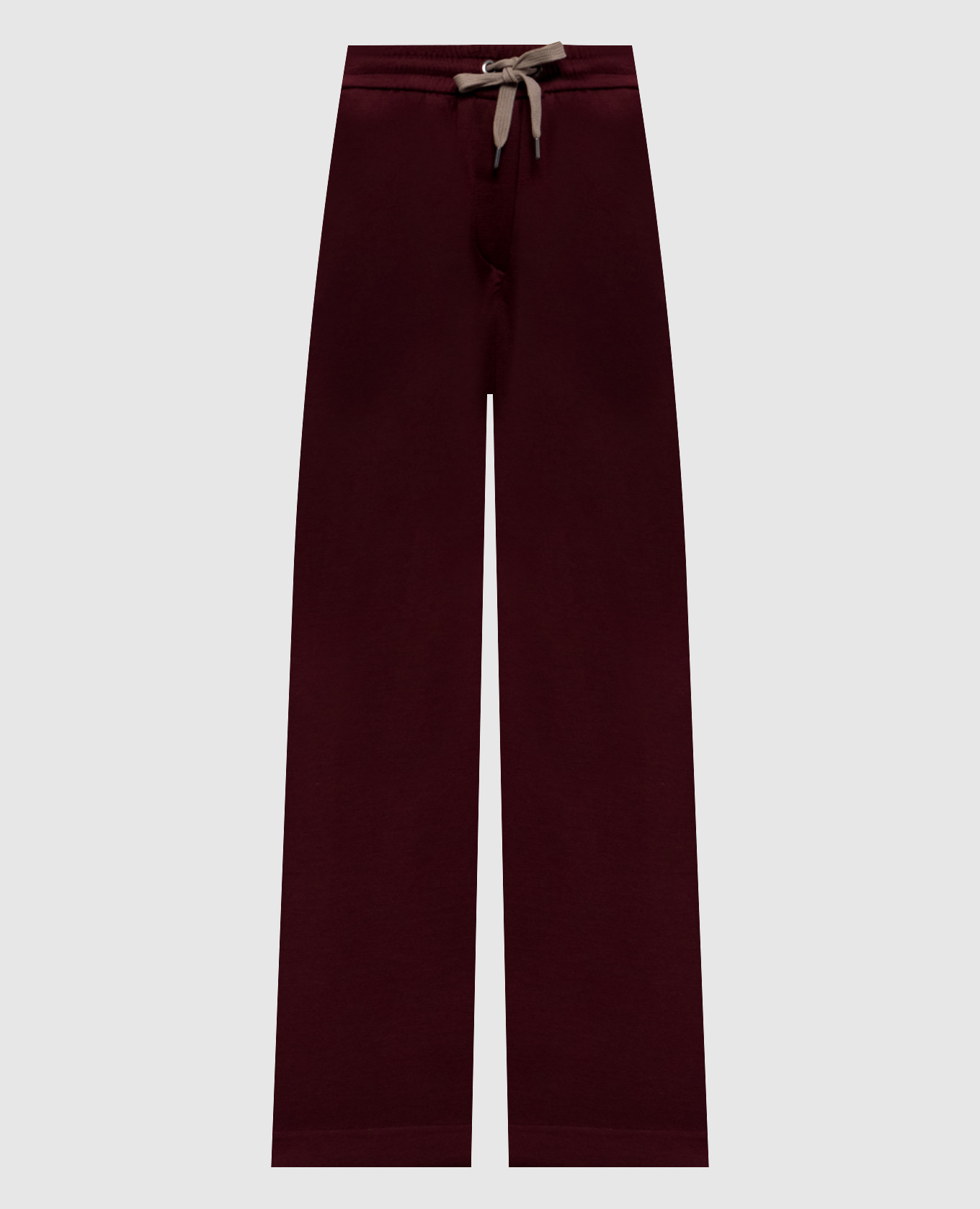 Burgundy sweatpants with silk