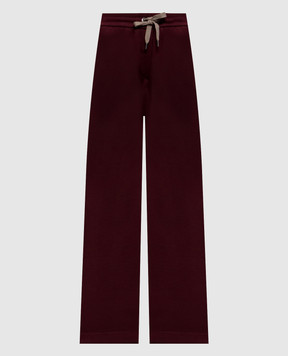 Brunello Cucinelli Burgundy sweatpants with silk MP828SM689