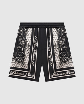 Balmain Black Foulard shorts HH1PA145VJ07