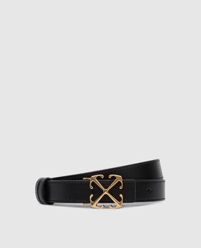 Off-White Black Arrow leather belt with print OWRB13AC99LEA001