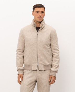 Enrico Mandelli Beige wool and cashmere jacket with mink fur 2T704B5428