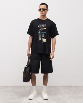 Maison Margiela MM6 Black T-shirt with branded print SH0GC0070M20170