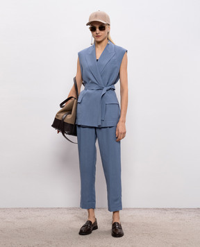 Brunello Cucinelli Blue linen vest MH1267754