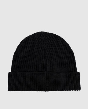 Off-White Black wool hat with logo OWLC017F25KNI001