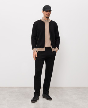 Bertolo Cashmere Beige T-shirt with contrast trim 902204002056