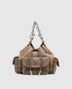Off-White Brown suede Dumbo bag OWMY002S26LEA001