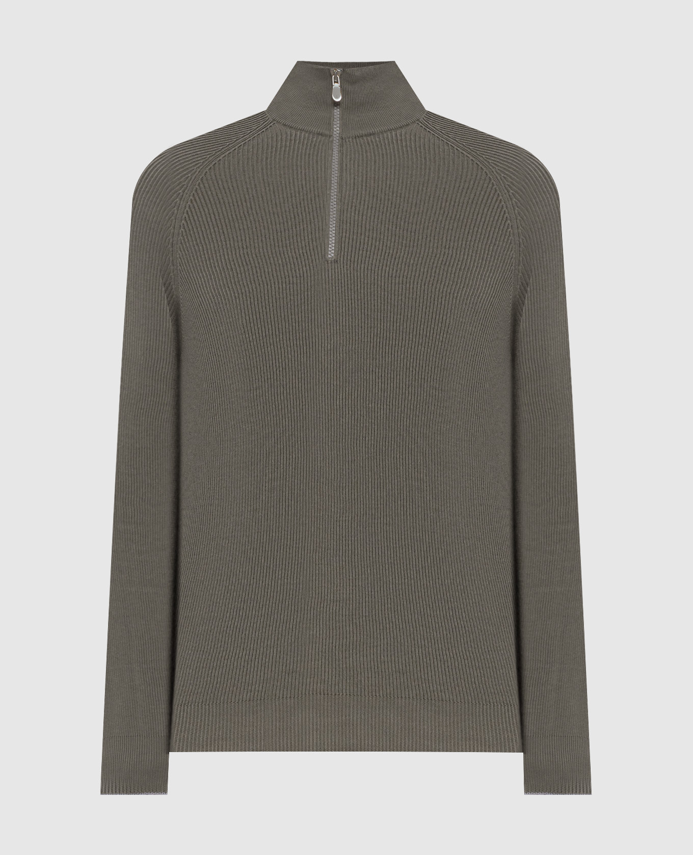 Khaki jumper with zipper