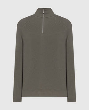 Brunello Cucinelli Khaki jumper with zipper M29400104