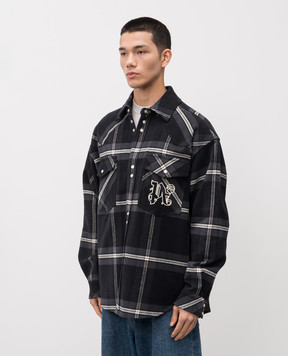 Palm Angels Black checkered shirt PMES023R24FAB001