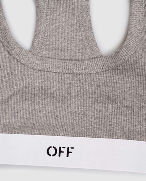 Off-White Grey logo pattern top OWUB003F25JER001