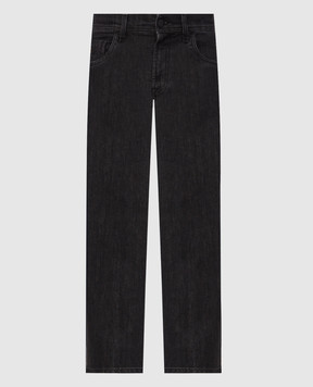 Scissor Scriptor Black jeans with logo patch COSTANTINOT402765