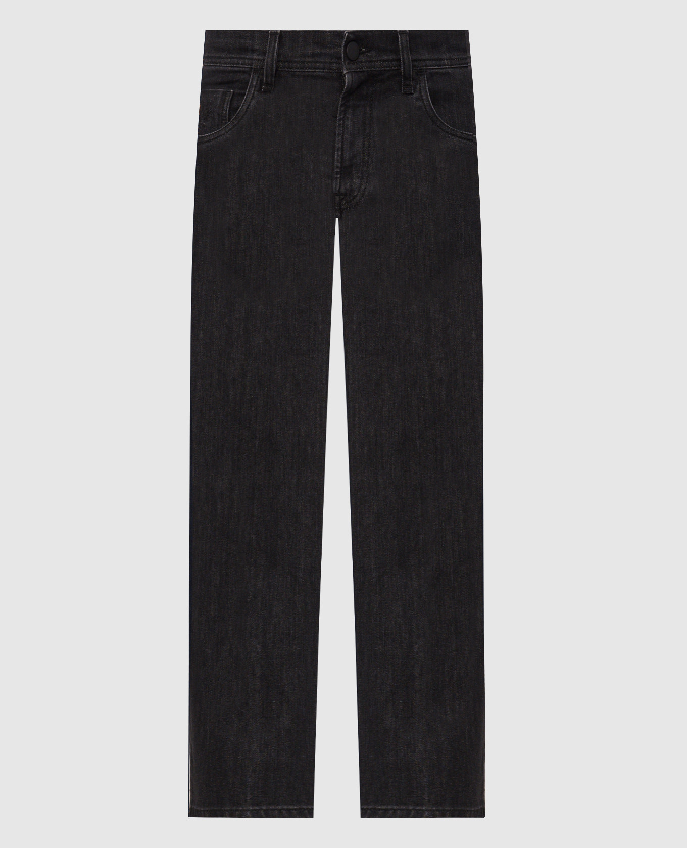 Black jeans with logo patch Scissor Scriptor