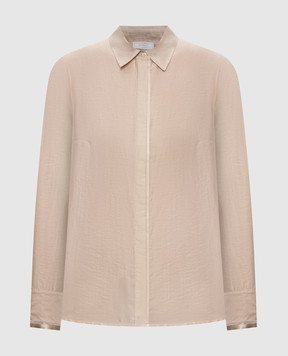 Peserico Beige blouse with monil chain A06318A8867