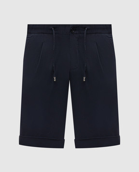 Enrico Mandelli Blue cotton shorts with lapels GYMSHO5653