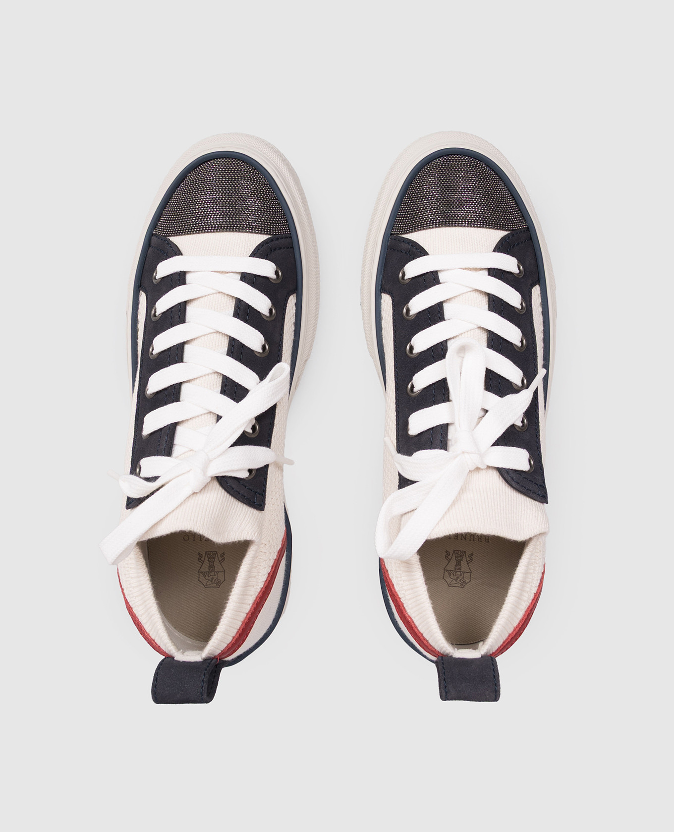 White sneakers with a monil chain Brunello Cucinelli 4