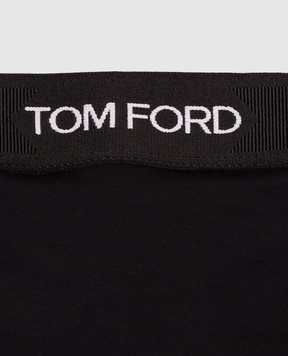 Tom Ford Black thong panties with contrast logo KNJ009JEX011