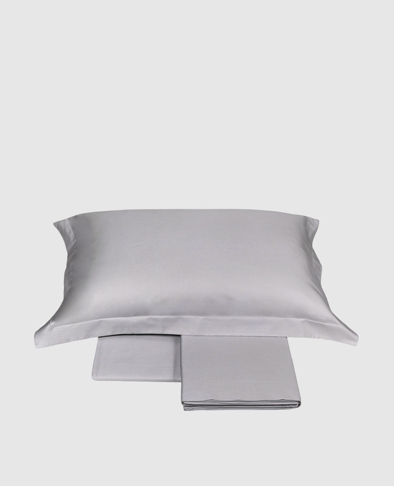 

Grey cotton satin bed linen set TRECENTO Fazzini